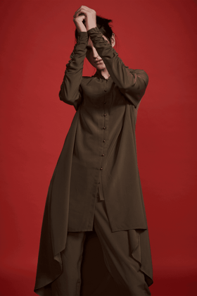 MILITARY GREEN TAPERED PANTS-XS / Military Green