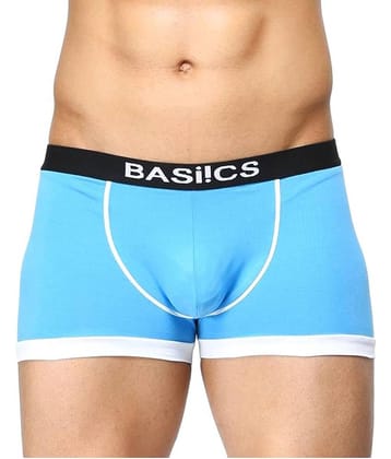 BASIICS By La Intimo Pack of 1 Cotton Blend Trunks For Men's ( Blue )