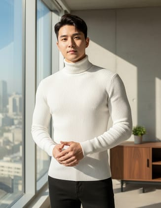 Fashion Point White Highneck for Men
