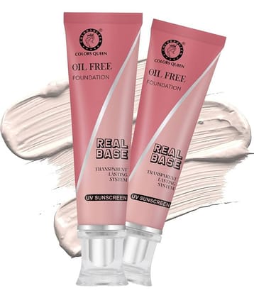 Colors Queen Natural Liquid For All Skin Types Skin Nude Foundation Pack of 2