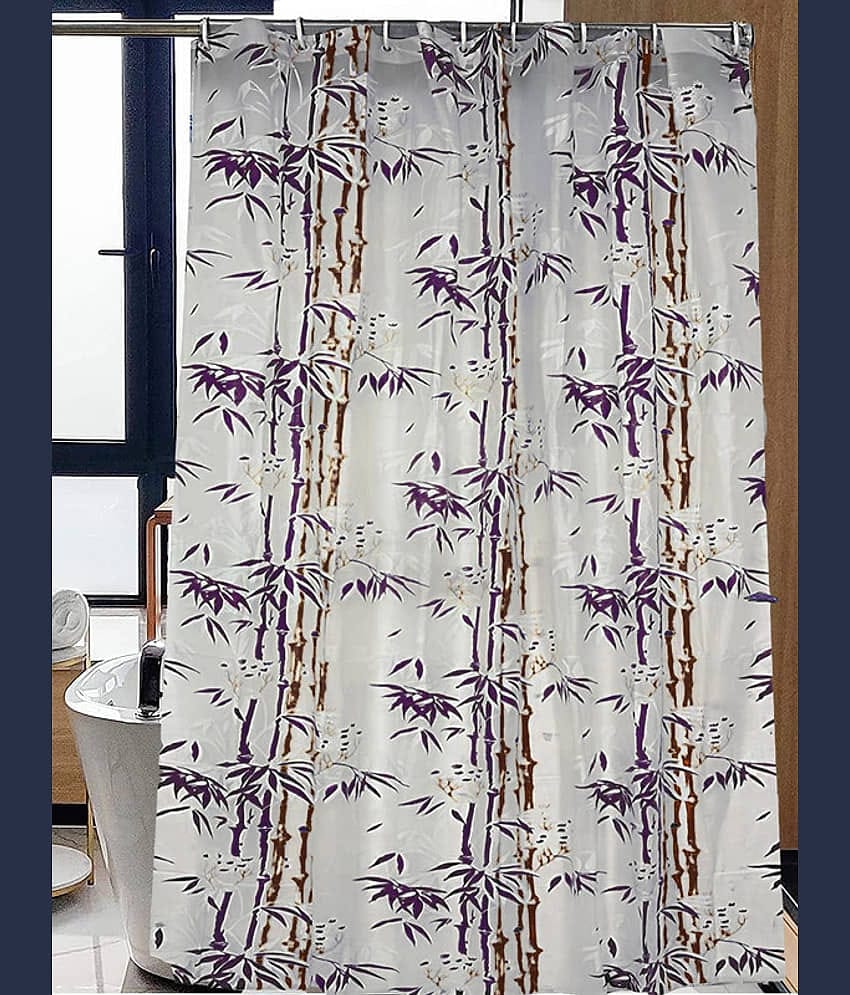 CASA FURNISHING Purple PVC Shower Curtain ( Single )