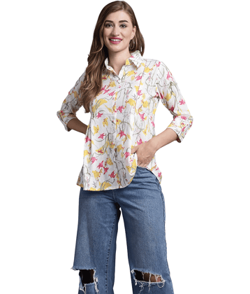 wonder weave Women's Cotton Regular Top ( Off White )