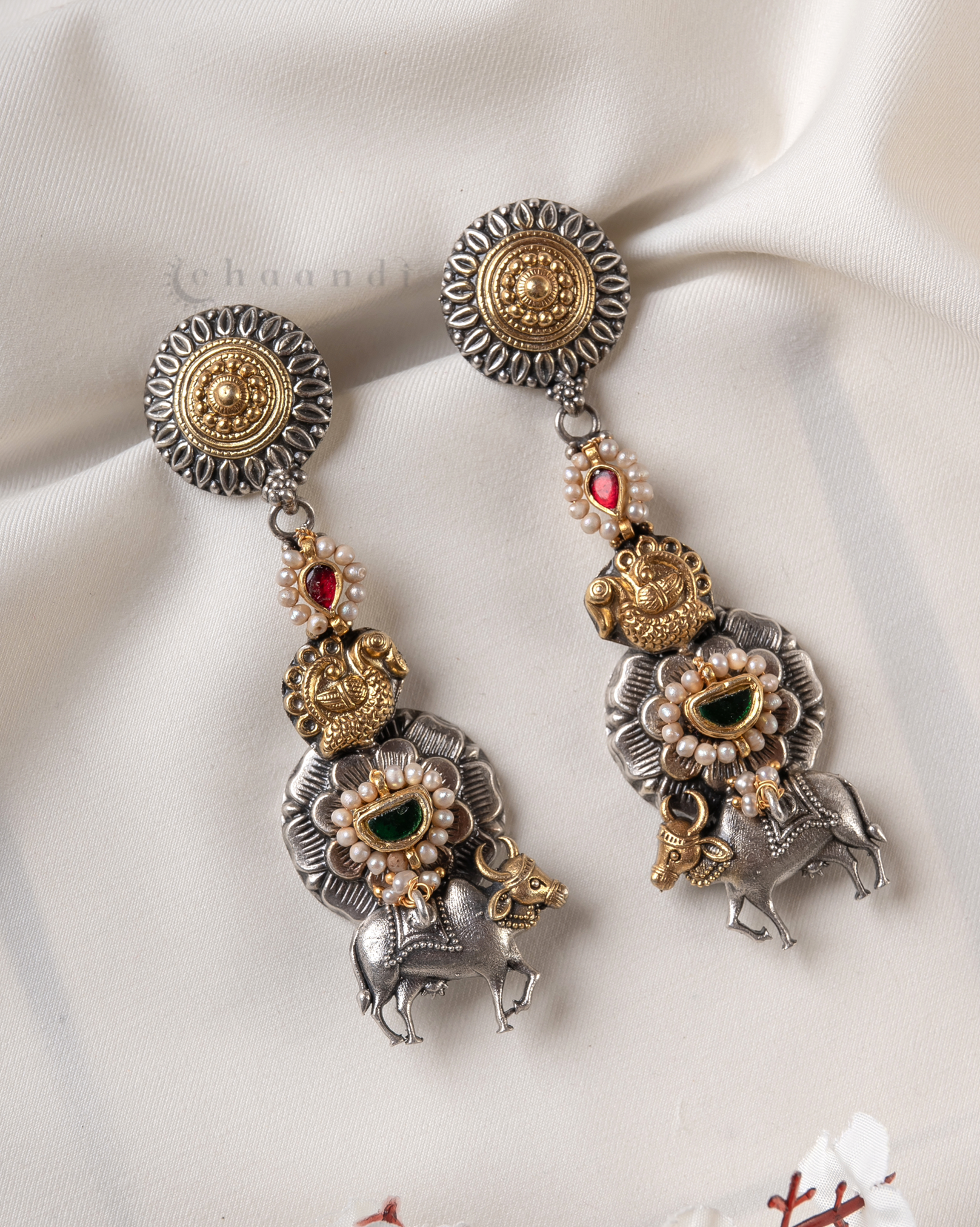 Gold Polish Silver Earrings CHE1853