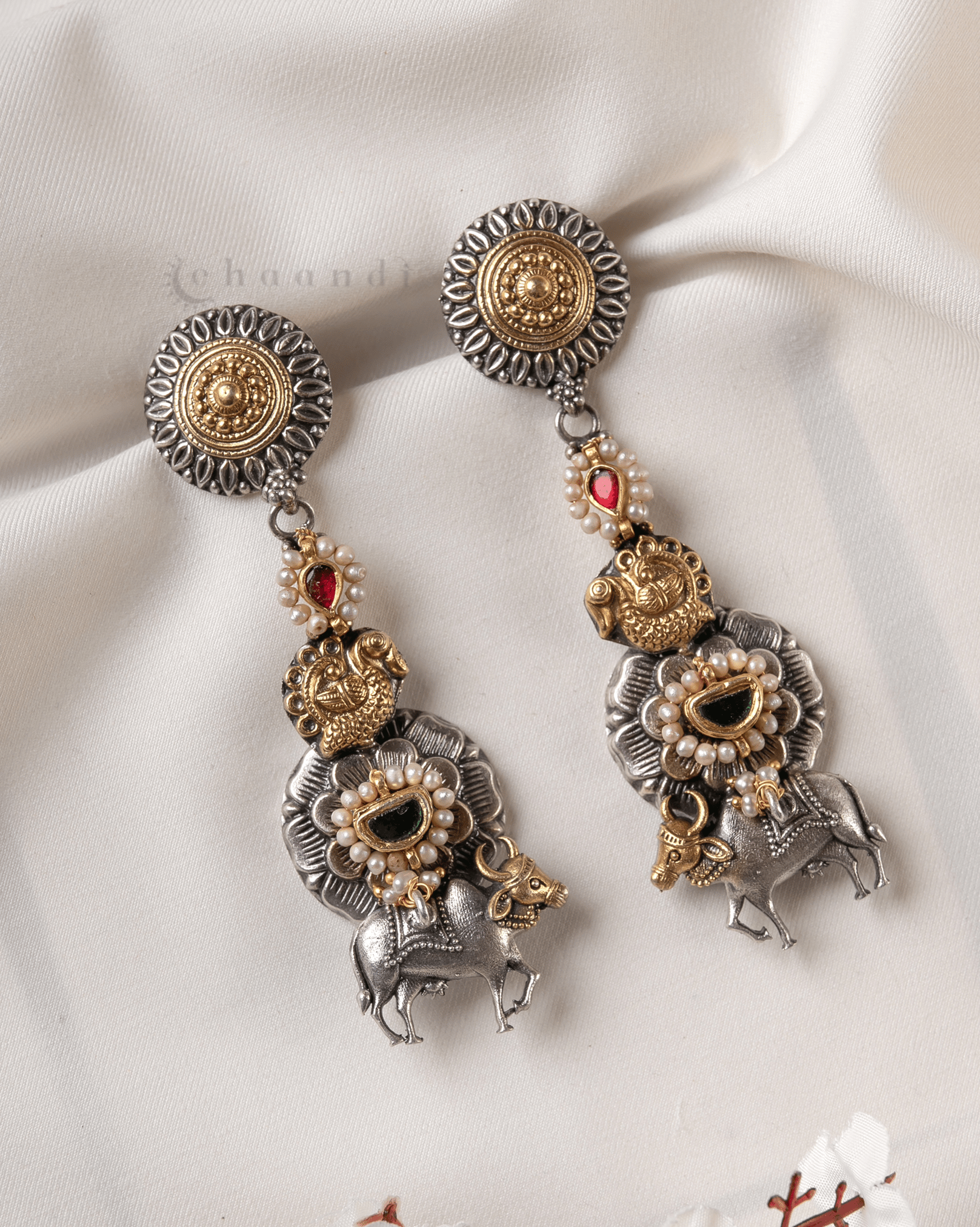 Gold Polish Silver Earrings CHE1853