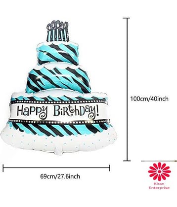 Kiran Enterprises Cake Shape Foil Balloon ( Blue )