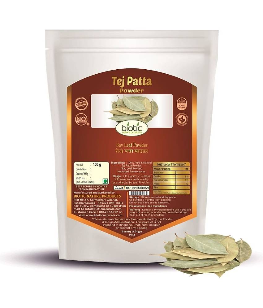 Biotic Tej Patta Powder - Bay Leaf Powder - Tejpatta Powder - Bayleaf Powder 100 gm