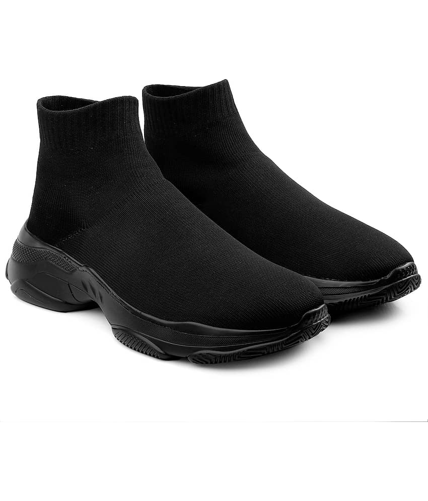 BXXY Long Socks Shoes Black Running Shoes