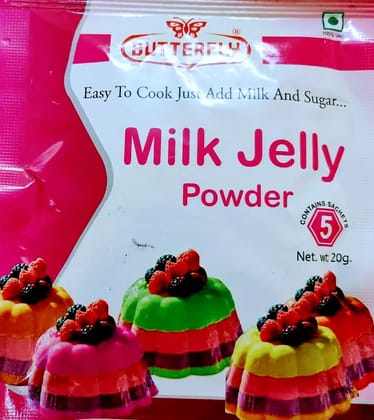 Butterfly Milk Jelly 20 g  by Butterfly Dessert Mixes and Bakery Needs.
