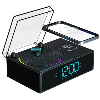 Portronics Sound Flow 15W Wireless Charging, 5W Sound Output, Digital Alarm Clock, RGB LED Lights