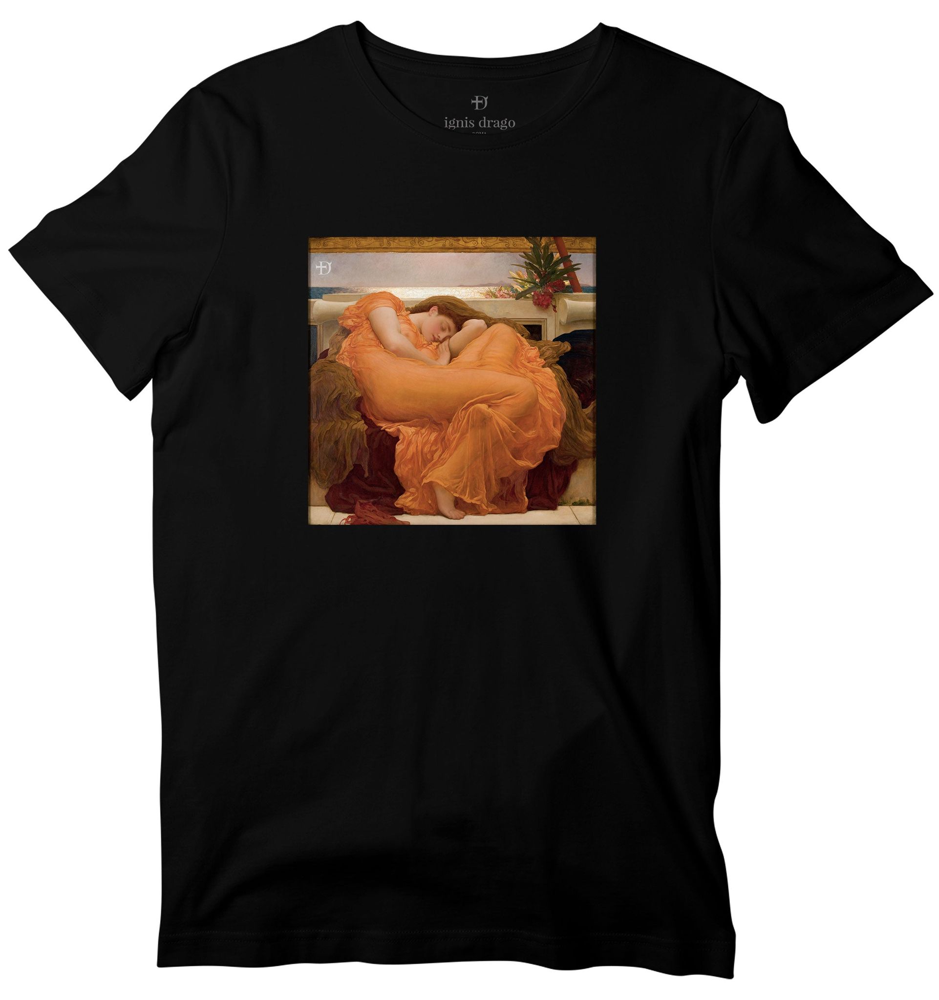 Flaming June Art T-shirt-36 - XS / Black