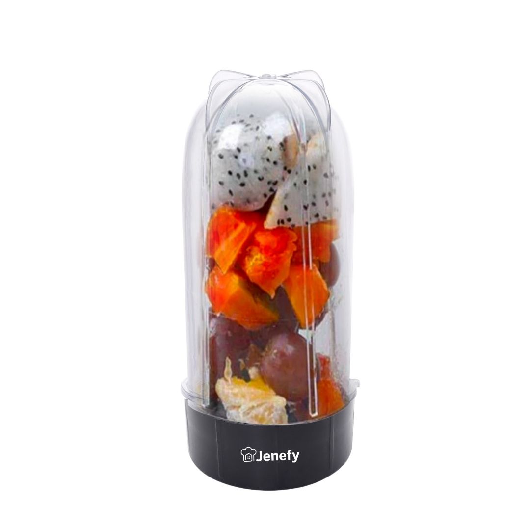 Jenefy Transparent Jar 500 ml with Stainless Steel Blades attachment compatible with Jenefy Nutri Bullet Mixer Grinder Set of 1 grinding Jar