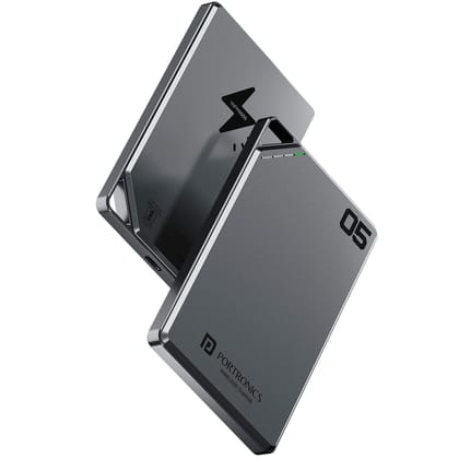 Portronics Boosty 5k 5000mAh 15W Wireless Magnetic Fast Charging Nano Powerbank, Metallic Finish, 20W Type C PD Output