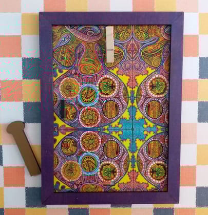 BRIGHT COLORS ART PHOTO FRAME WITH PURPLE BORDERS