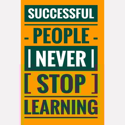 Nokkes Successful People Never Give Up Learning A4 8X12in Wall Poster Made With 300gsm Glossy Paper For Home Office Work Wall Decoration