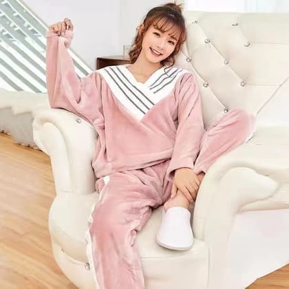 Imported Winter Nightsuite Heavy Stuff Dress for Girls-M