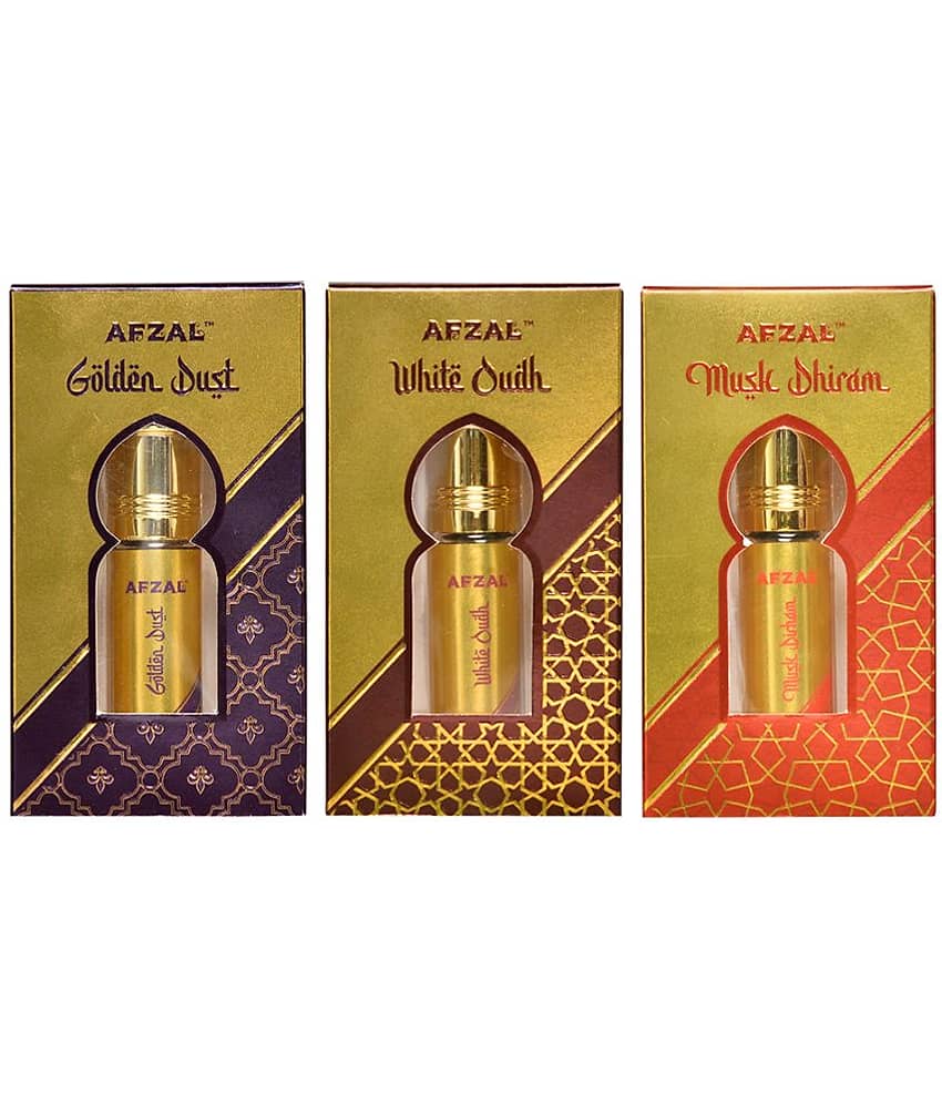 AFZAL GOLDEN DUST WHITE OUDH MUSK DHIRAM 6ML ATTAR ROLL ON PK3