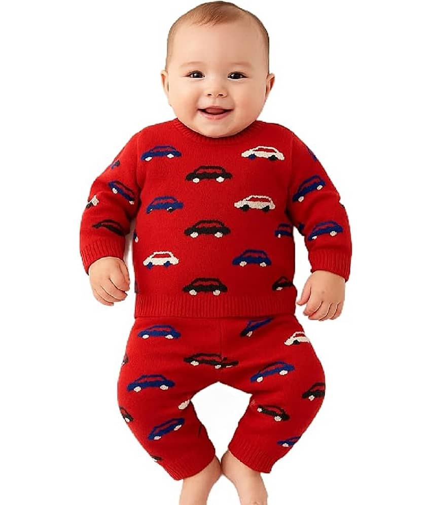 LITTLE PANDA Pack of 1 Unisex for Baby Woollen Sweater ( Red )