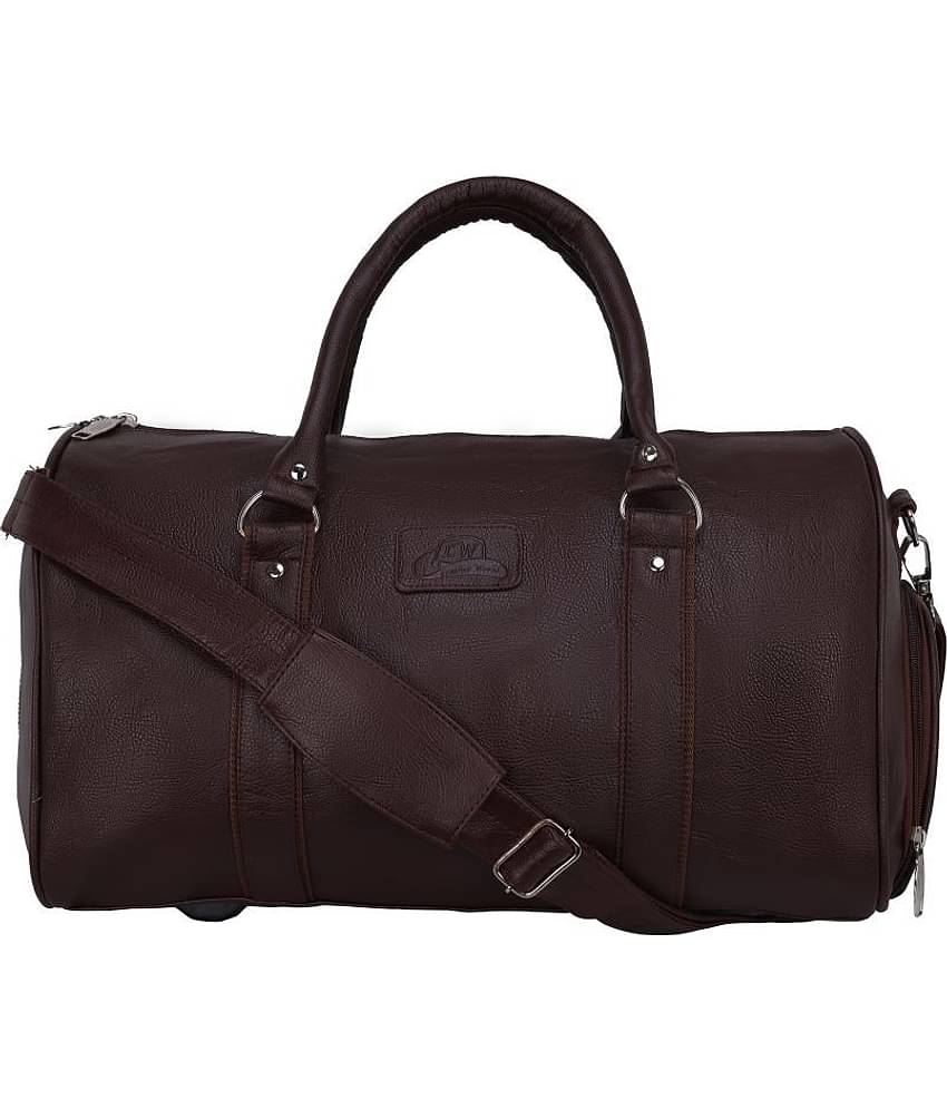 Leather World Brown Solid M Duffle Travel Bags