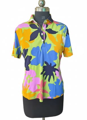 Women's Floral Net Shirt | Stylish Sheer Lace Top for Party, Casual & Festive Wear