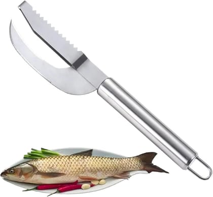Fish Knife Stainless Steel Fish Maw  Fish Scaler, Scraper & Cleaning Tool with Sawtooth Blade for Easy Fish Cleaning