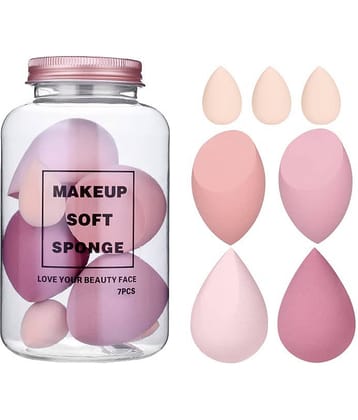 RTB Makeup Sponge Set Beauty Blender Face 7 g Soft Sponge (Multicolor 4 Big + 3 Mini -7 Pcs set)