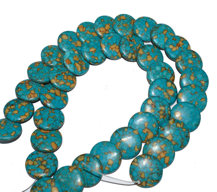 Howlite Synthetic Turquoise Beads One Strand approx 19 PCS , Size- 20X6 MM (FRZ-041)-Turquoise / 75