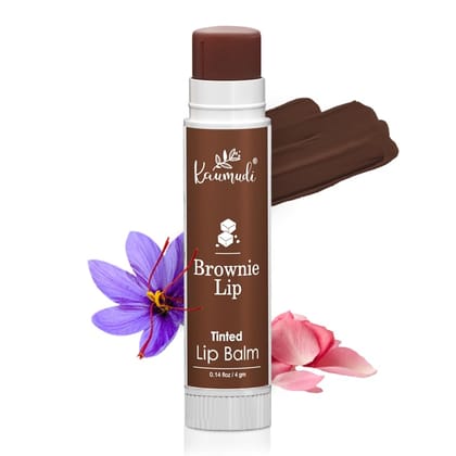 Kaumudi Handmade & 100% Natural 3 In 1 Lip Balm (Lip Tint, Cheek Tint, Eye Shadow) Made With Rose & Saffron Essential Oil, Best For Dry, Damaged & Chapped Lips, Hydrates & Moisturizes (Brownie Lip) Kaumudi Handmade & 100% Natural 3 In 1 Lip Balm (Lip Tin