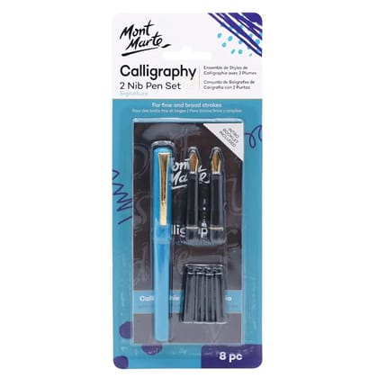 Mont Marte 2 Nib Calligraphy Set 8 Piece