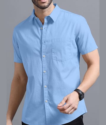 VTEXX Cotton Blend Regular Fit Solids Half Sleeves Men's Casual Shirt - Black ( Pack of 1 )