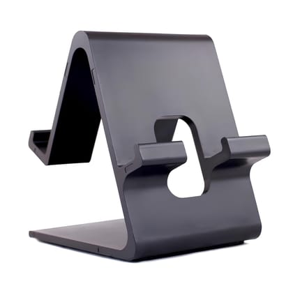Tech & Future Mobile Stand for Table  Dual Sided Universal Mobile Holder | Desktop Adjustable Hard Plastic Phone Stand (Black)