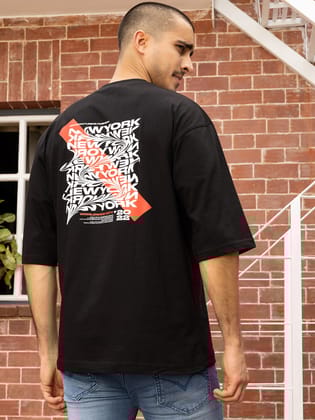 New York Black Oversized T-shirt-S / Black