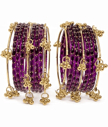 Vedhahi Wine Bangle Set ( Pack of 16 )