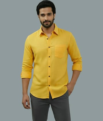 Yugnik Cotton Blend Slim Fit Full Sleeves Men's Formal Shirt - Black ( Pack of 1 )