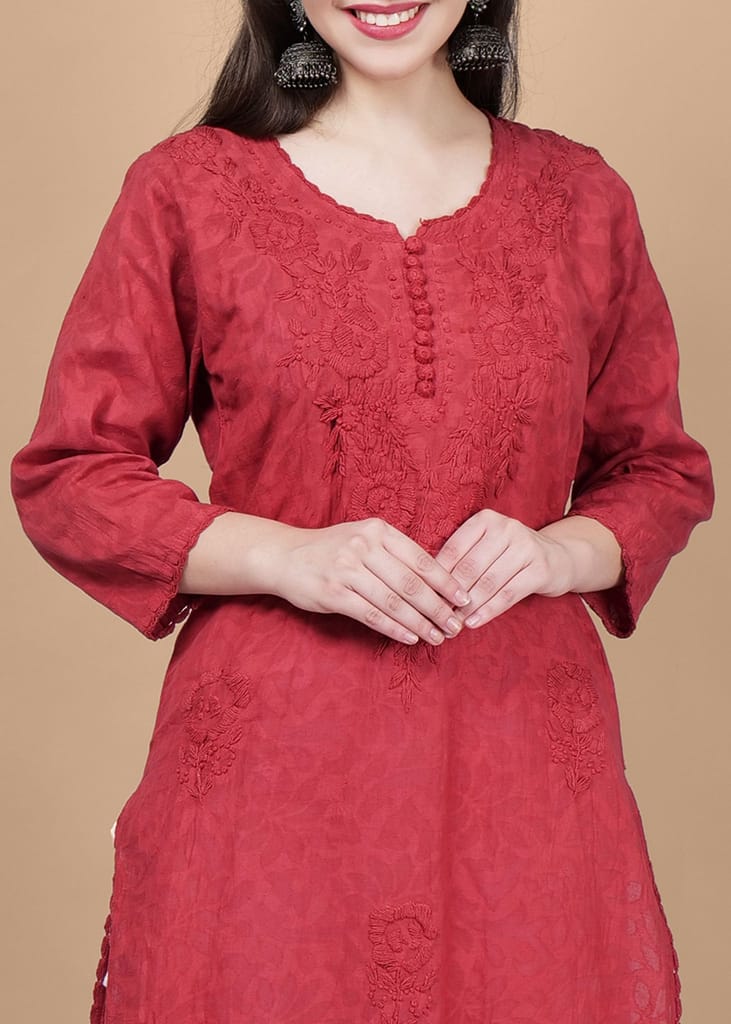 Braso Cotton Hand Embroidered Chikankari Work Kurta