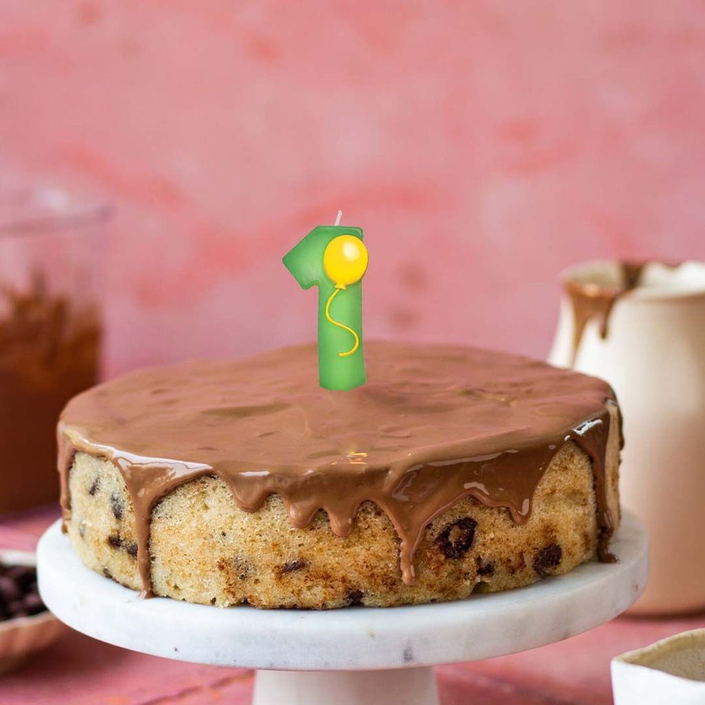Number 1 Green Candle w/ Balloon - 1PC - Party and Festive Needs | Buy online on ZillyBuy