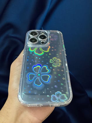 Rainbow Floral Effect Premium Transparent Cover-iPhone 13
