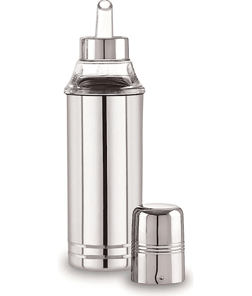 ATROCK Oil Bottle 1litre Steel Silver Oil Container ( Set of 1 )