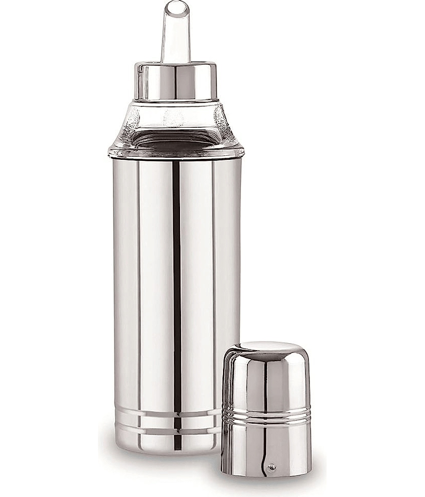 ATROCK Oil Bottle 1litre Steel Silver Oil Container ( Set of 1 )