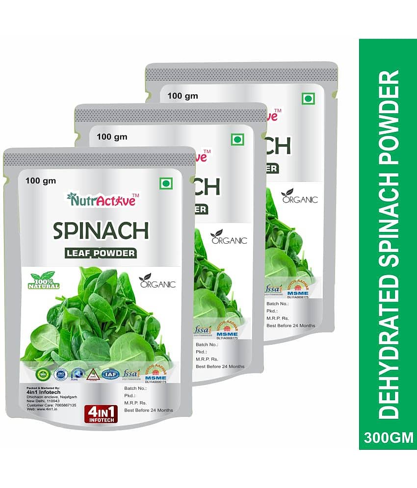 NutrActive Green Spinach Leaf Powder/ Palak Leaf Instant Soup 300 gm Pack of 3