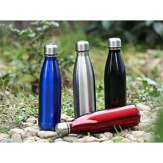 (Pack of 1) Stainless Steel Double Walled Vacuum Flask/Water Bottle, 24 Hours Hot and Cold, Multicolor (Steel,500 ML)
