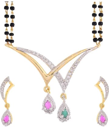 Pujvi Fashions  Women pride AD Mangalsutra set for womens