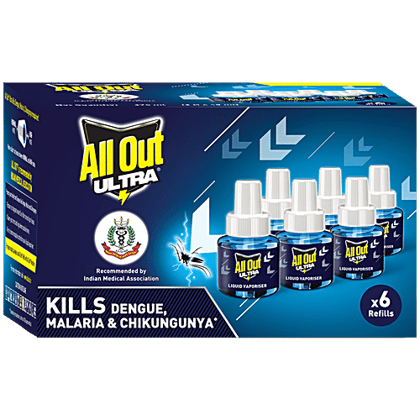All Out Ultra Liquid Vaporizer/Mosquito Repellent Refills - Kills Dengue, Malaria & Chikungunya Mosquitoes, 45 ml (Pack of 6)