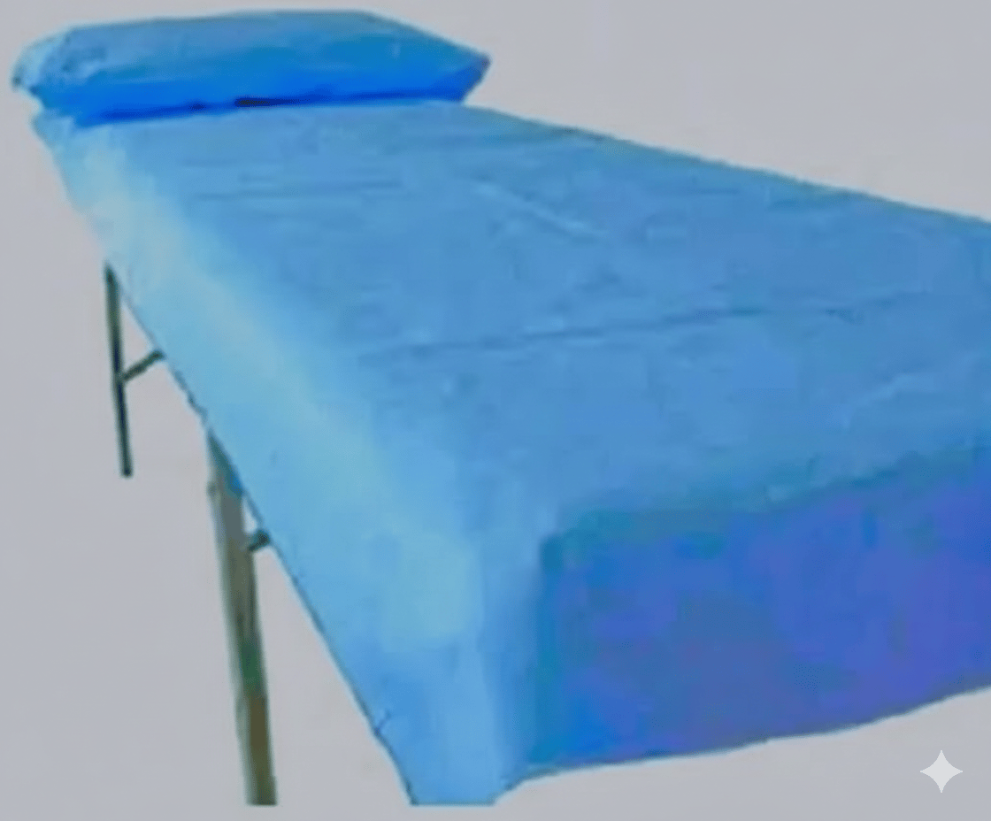 KUDIZE Disposable Non-Woven Bed Sheet for Hospital, Hotel, Spa and Beauty Parlor (Blue, 31 x 80 Inch) - Pack of 50