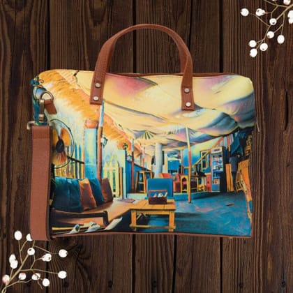 Soul Blue Laptop Bag Blue And Brown