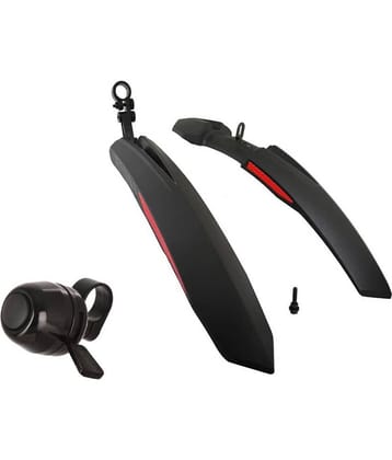 Dark Horse Atom Red Mudguard with Reflective Tape and FREE Black Bell