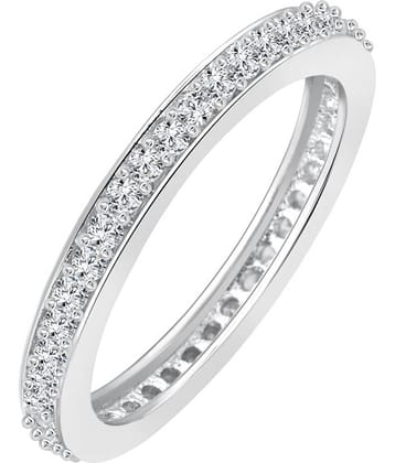 Vighnaharta Single Line Alloy Rhodium Plated Ring