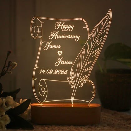 Transparent Personalized 3D Illusion LED Lamp for Loved Ones