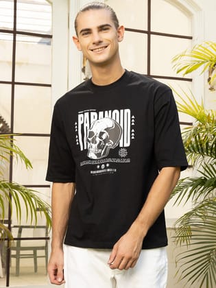 Paranoid Black Oversized T-shirt-S / Black