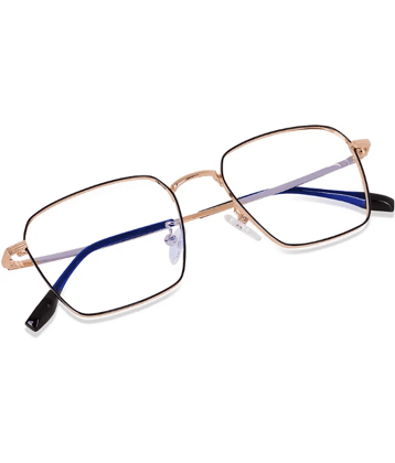 EYEHAWQ Gold Full Rim Square Computer Glasses ( Pack of 1 )