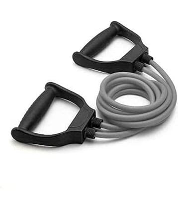 Double Toning Resistance Tube Heavy Quality Pull Rope Elastic Rubber Exercise Band for Stretching, Workout, Home Gym and Toning with Heavy Quality Grip D Shaped Handles for Men and Women, Pack of 1